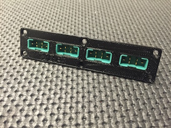 3DPrototyping - HUB 4 posti da incasso per connettori MPX FEMMINA - NERA 