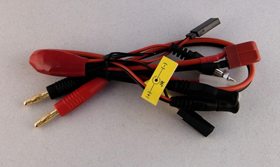 Cavo cablato connettori  Banana Ø 4,0 mm. + DEANS-TAMIYA-JR Tx/Rx-FUTABA Tx/Rx