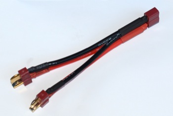 DEANS 2S BATTERY HAMESS FOR 2 PACKS IN PARALLEL 14AWG SILICONE WIRE