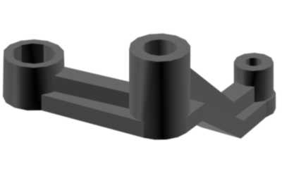 Tail rotor lever with slidebearing