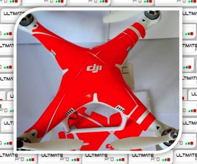 ULTIMATEPROCY - RED ORANGE NEON Design Decal Sticker - Wrap Skin per Serie DJI Phantom