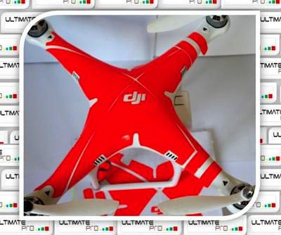 ULTIMATEPROCY - RED ORANGE NEON Design Decal Sticker - Wrap Skin per Serie DJI Phantom