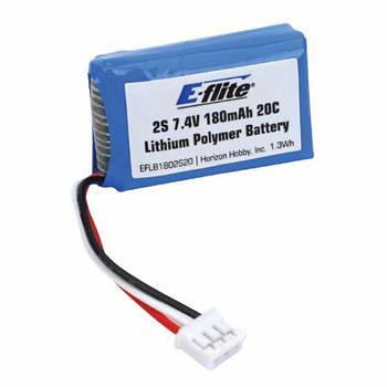 Lipo 180mAh 2S 7.4V 20C , 26AWG - E-FLITE