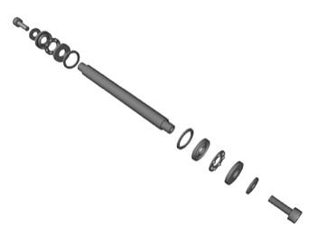 Thrust bearing set with steel spindelshaft