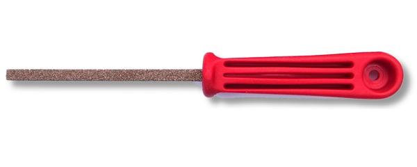 Lima quadrata 6mm con manico Grana GROSSA  (circa 180). 230x6mm