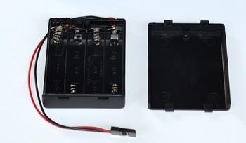 Contenitore per stilo AAA*4 chiuso con interuttore connettore JR